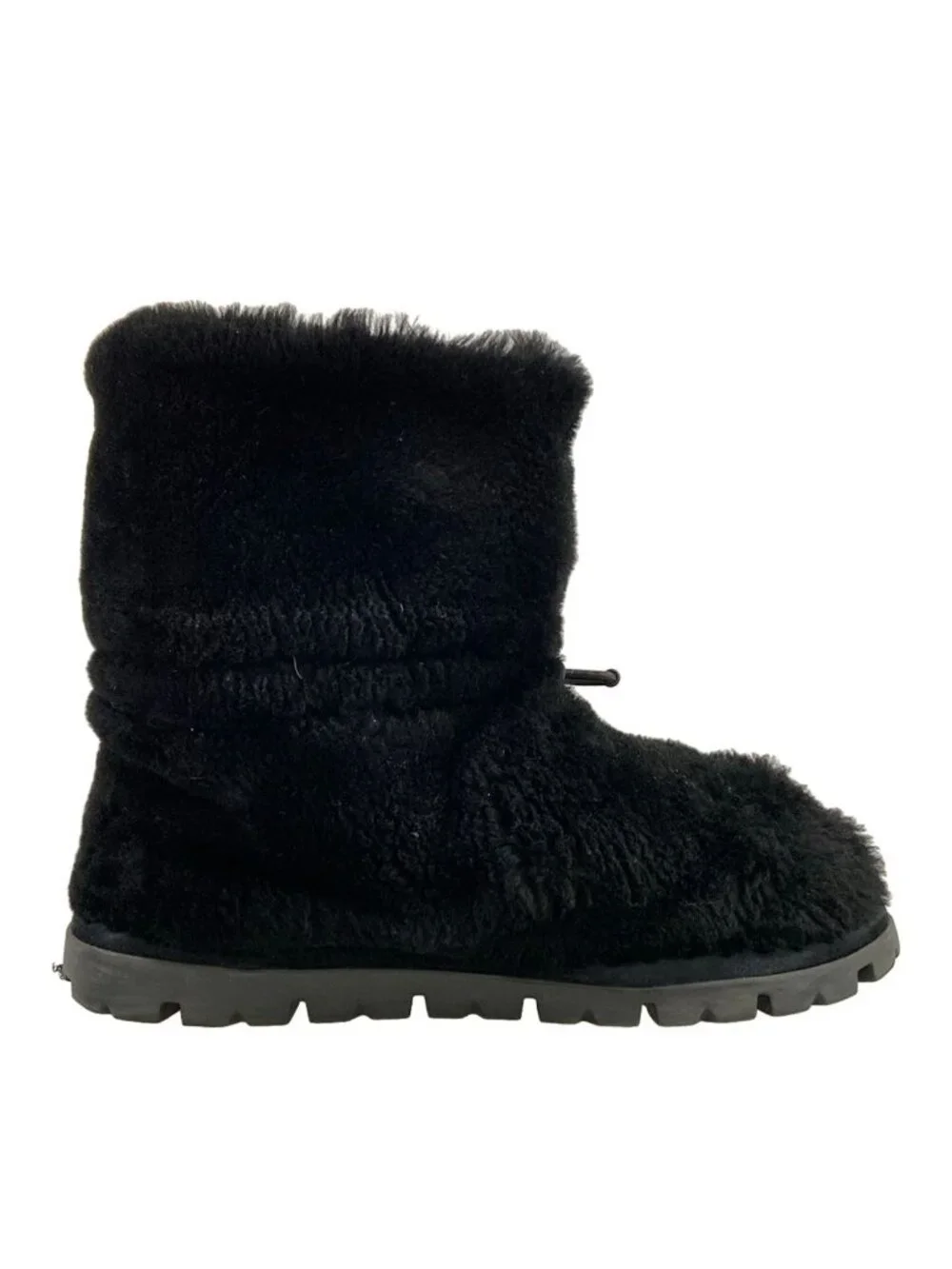 Prada Short Boots 40 Black Shearling
